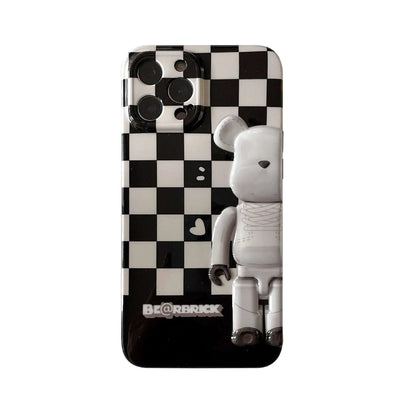 Smudged pink yellow blue bear suitable for Apple iPhone13pro max anti-fall 11/12 mobile phone shell xsmax/xr tide